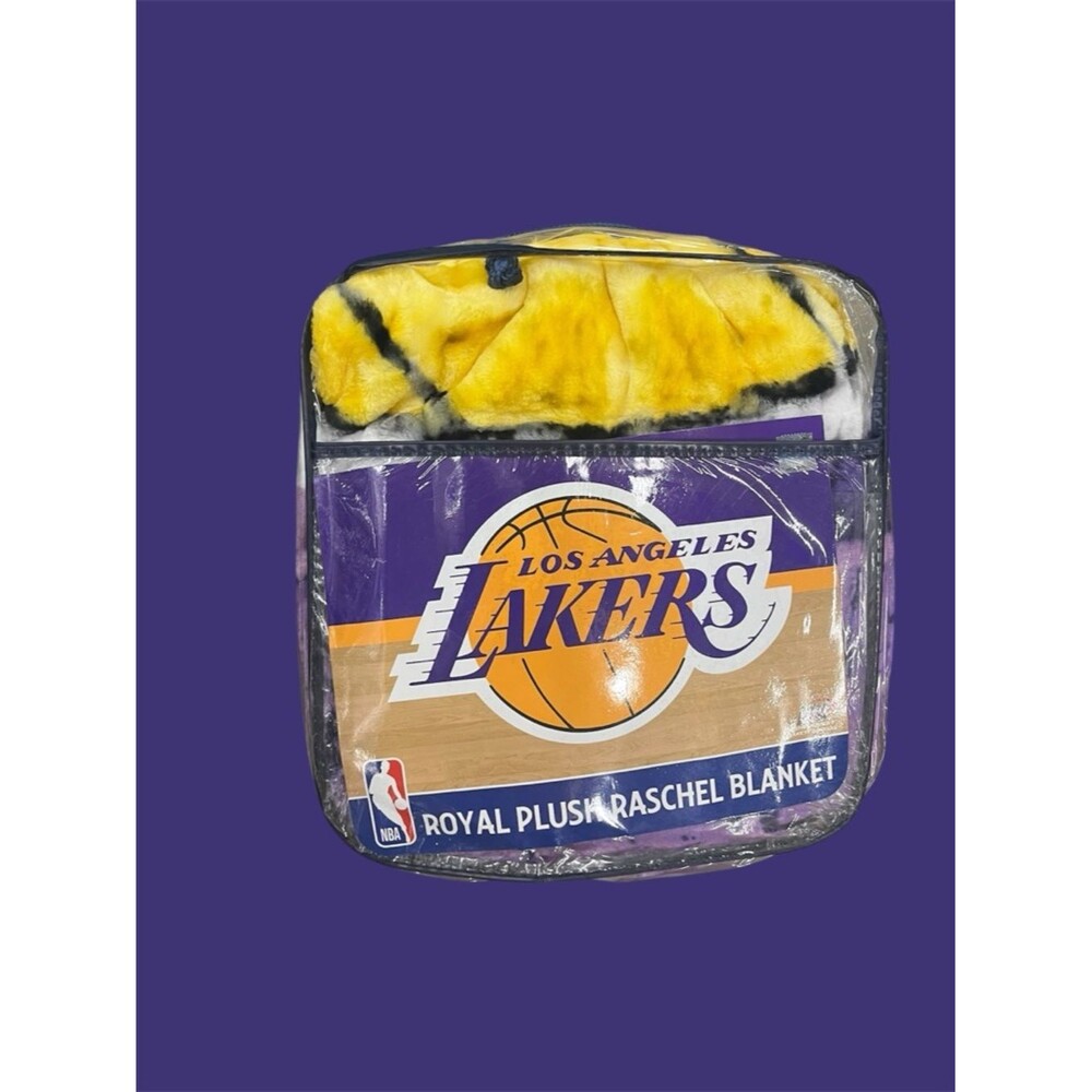 Los Angeles Lakers Royal Plush Raschel Blanket - Yellow & Purple